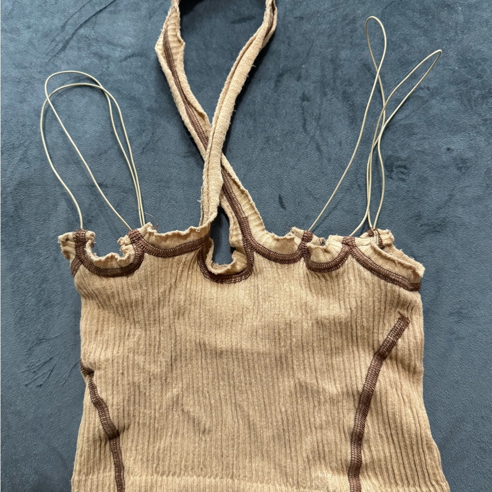 Stylish Tan and Brown Women's Top